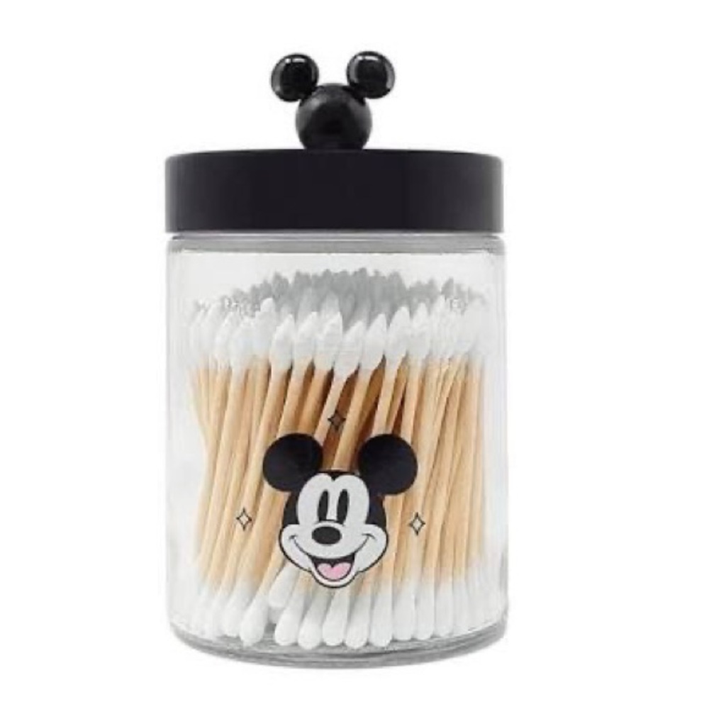 Mickey Mouse Black Cotton Swab Jar